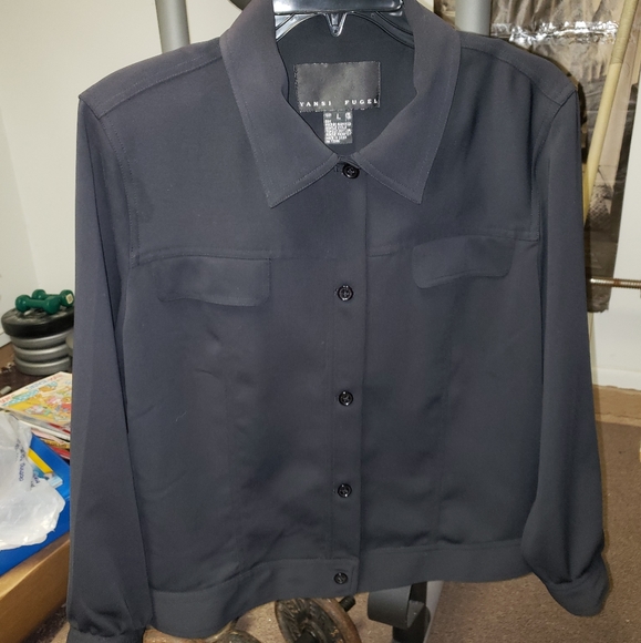 Yansi Fugel ladies size large black shirt/jacket - Picture 3 of 6
